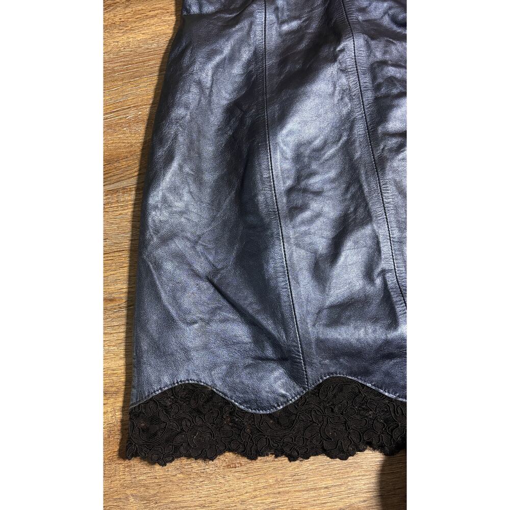 West Coast Leather dress fitted soft leather fully lined scalloped lace trim - Picture 7 of 9
